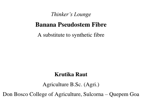Banana Pseudostem Fibre